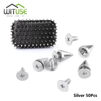50pcs diy 10mm silvery metal bullet stud rivet spike leather craft rivet accessory nailheads for punk clothes bag leather rivet