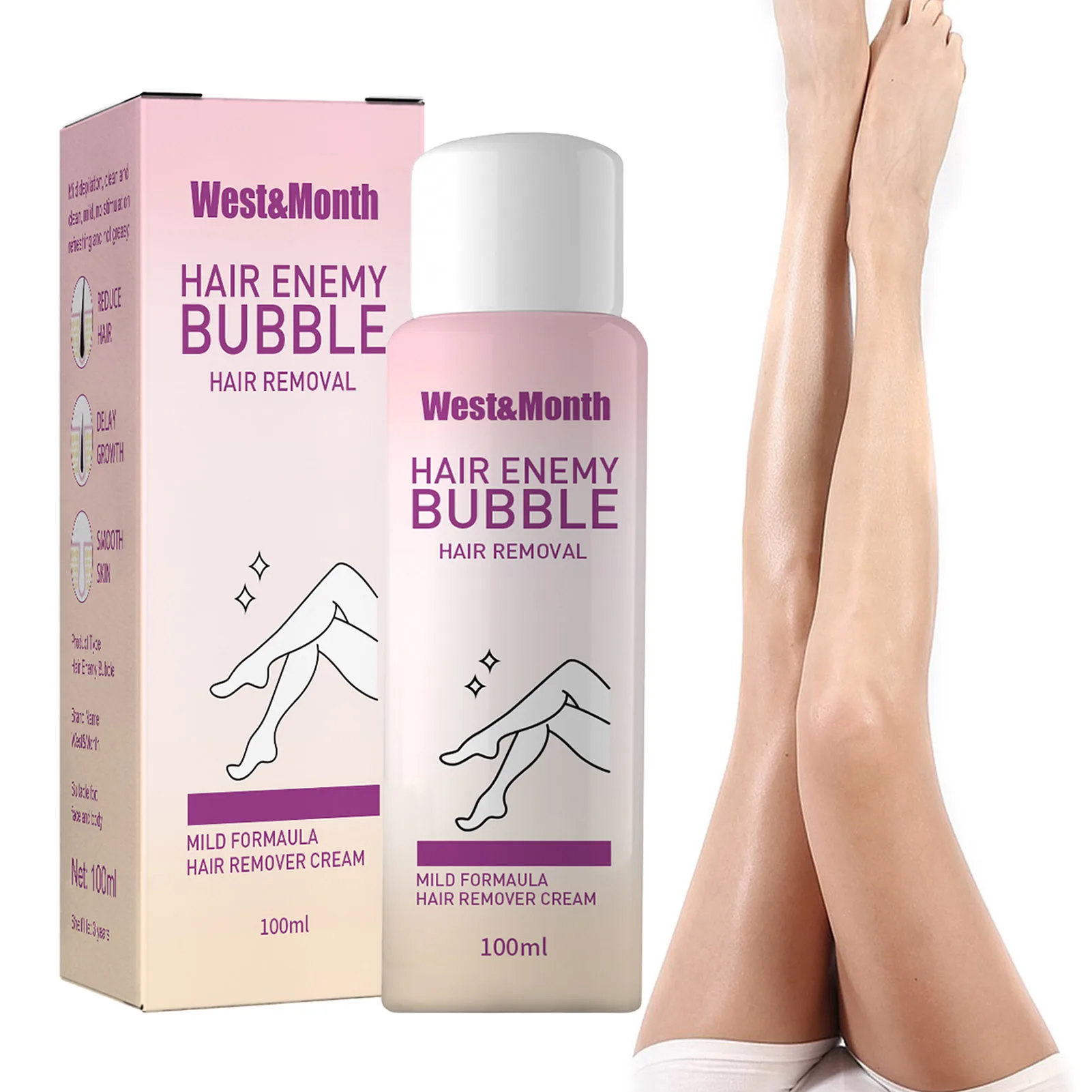 

Painless Hair Removal Spray 100ml Painless Hair Removal Removing Spray Foam Leg/Underarm/Bikini Area/Other Body Parts Hair