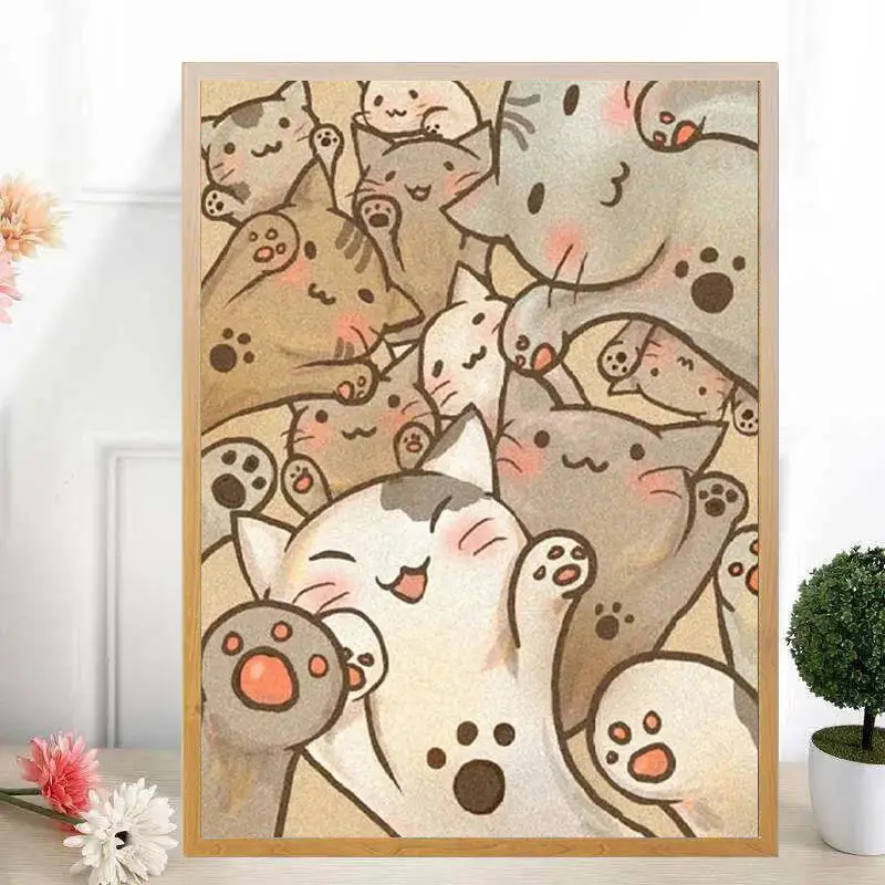 

Suitable for Living Room and Bedroom Diamond Painting New Collection 2022 DIY Stitch Cute Animal Cat Gift Home Decor Paintings
