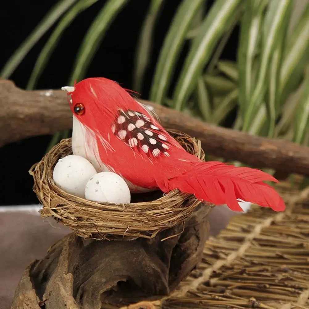 

1 Set Artificial Bird Nest Realistic Looking Eco-friendly Styrofoam Creative Craft Birds Statue Fake Bird Nest for Home
