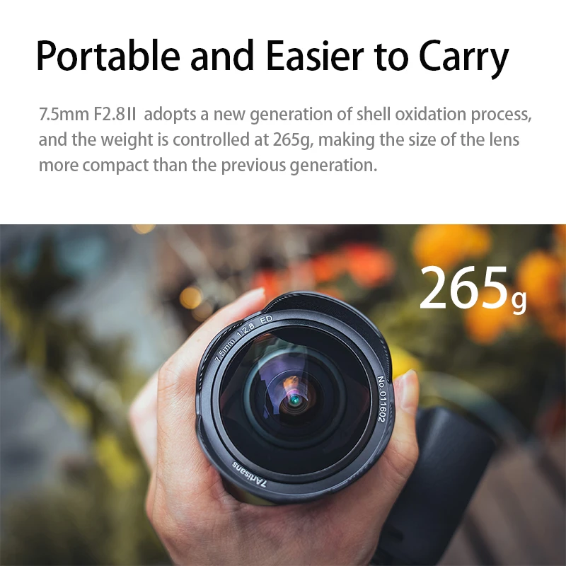 7artisans 7,5 мм F2.8 Mark II Ручной сверхширокоугольный объектив «рыбий глаз» для Sony E Fuji XF Nikon Z Micro M43 Canon EOS-M M50 Canon RF (art.: 3920d4a79ea50) - 3920d4a79ea50