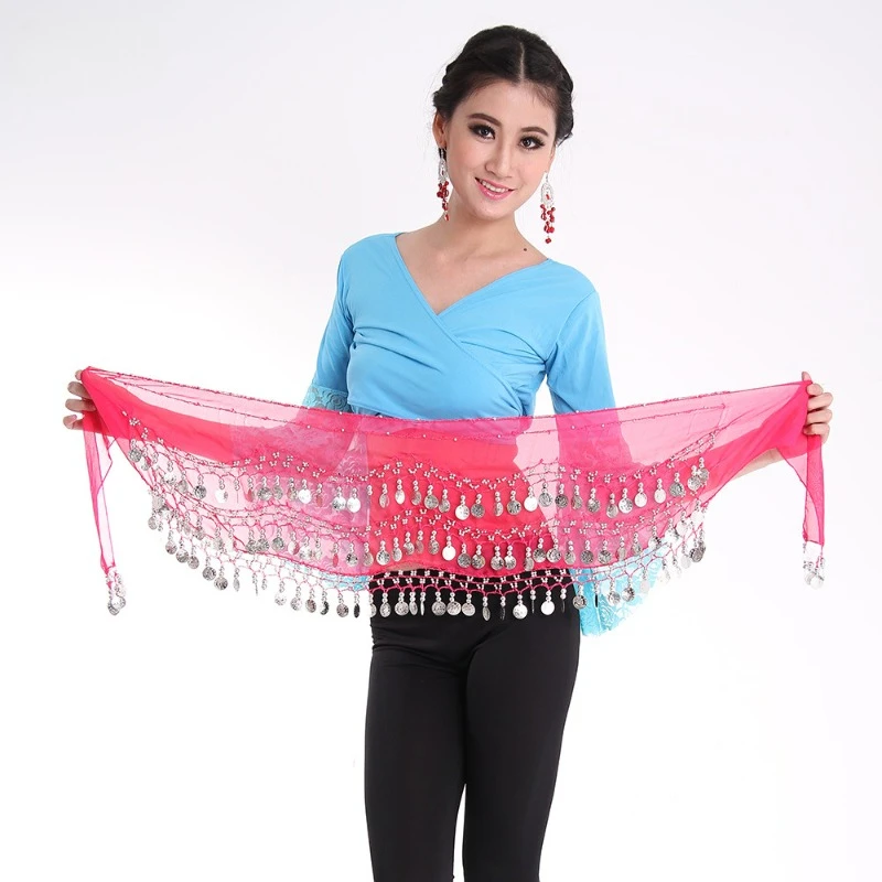 

Women Belly Dancer Skirt Female Show Costumes Sequins Tassels Waist Chain Wrap Adult Dance Wear Thailand Indian Dance Beginner