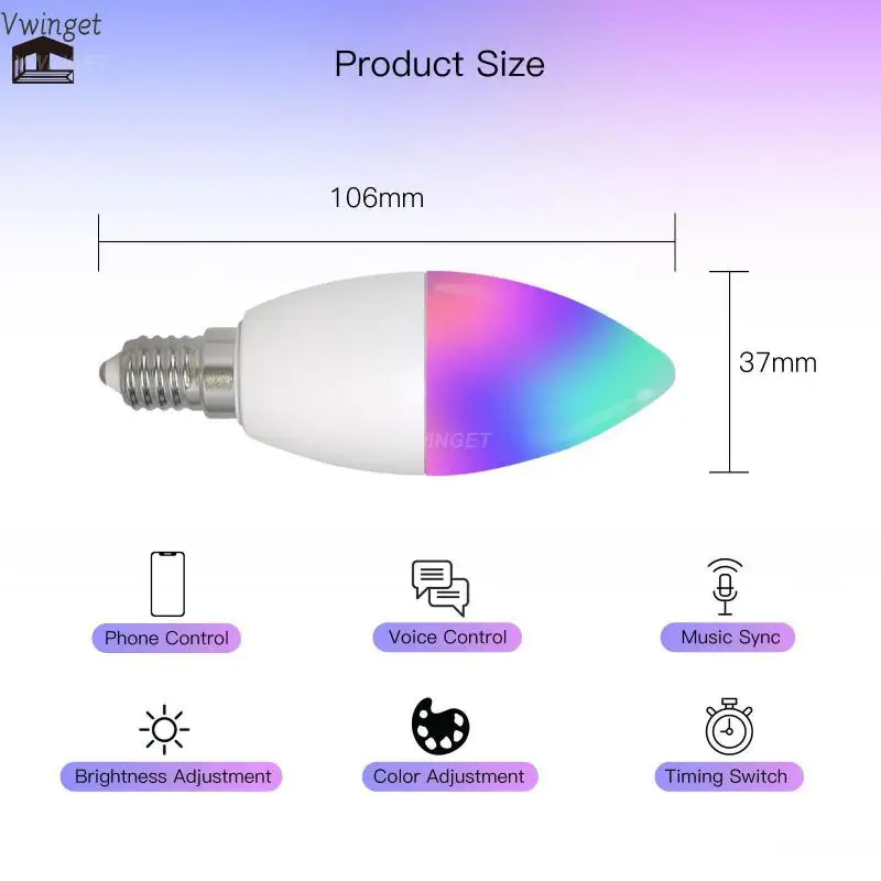 

Умная Светодиодная лампа с голосовым управлением, Rgb-подсветка