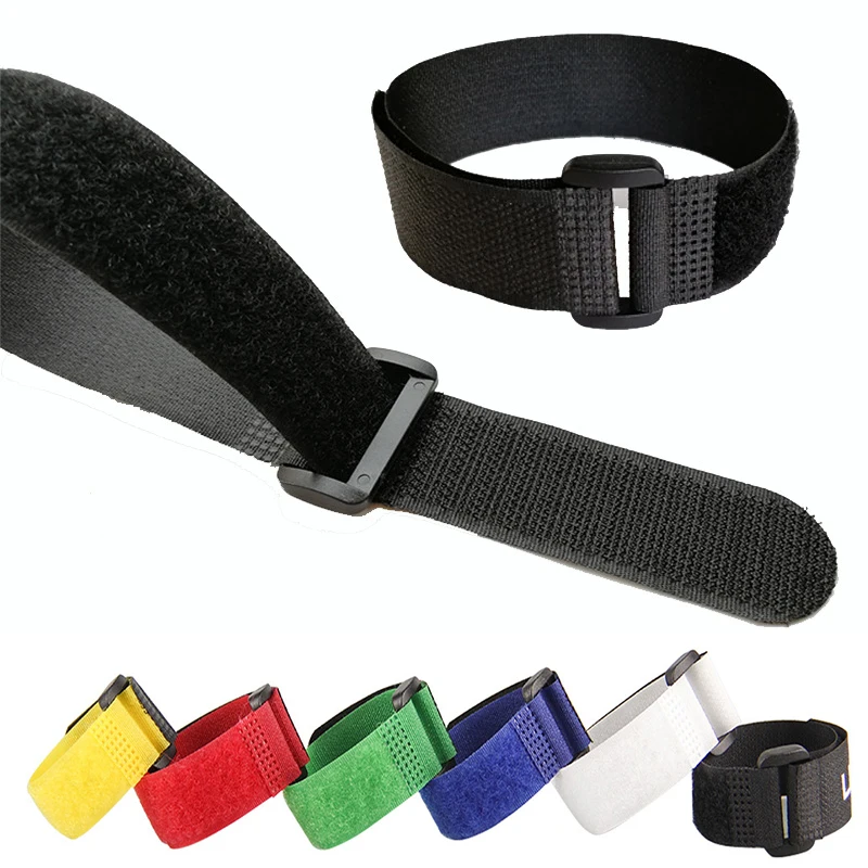 

5 Piece Set of Reusable Nylon Velcro Wire Organizer Cable Tie Management Adjustable Multifunctional Multi-Gauge Multi-Color Ties
