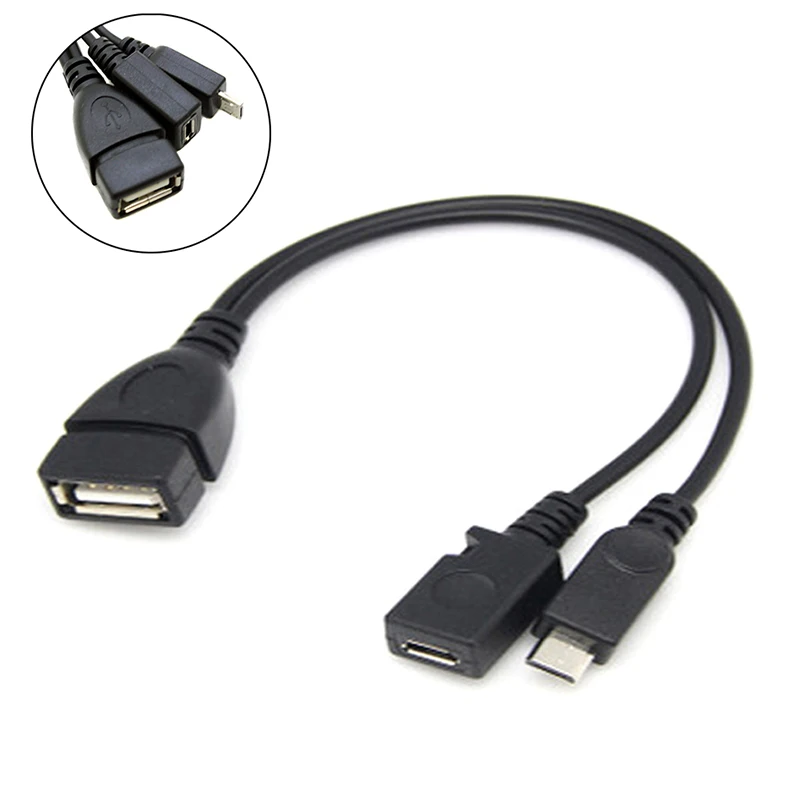 

1Pcs Usb One cent two Port Adapter OTG Cable For Mobile Tablet External Power Supply