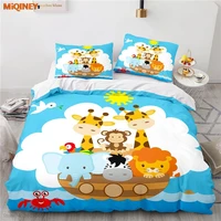 miqiney nordic cartoon animal 3d printed bedding set bed linen children bedclothes duvet cover sets twin full queen king size