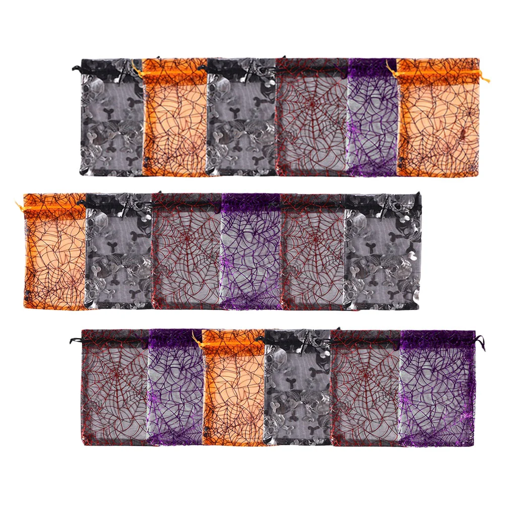 

100pcs Bags Organza Bags Spider Web Packing Bags Wedding Christmas Candy Jewelry Bags and Pouches Decoration