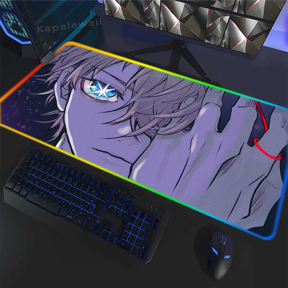 

Anime RGB Mousepad Oshi No Ko Manga Mouse Pad Gaming Accessories Keyboard Pads Pc Desk Mat Rubber Mouse Mat XXL 500x1000mm
