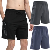 men casual shorts ice silk sport summer thin shorts print run quick dry zipper sweatpants workout gym short zipper pocket short