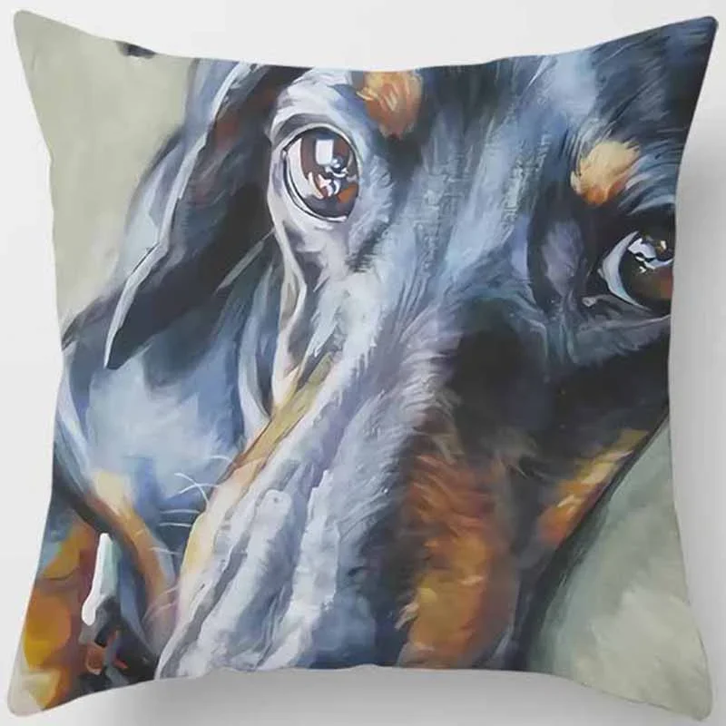 Различные квадратные наволочки с милым рисунком собаки для домашнего декора