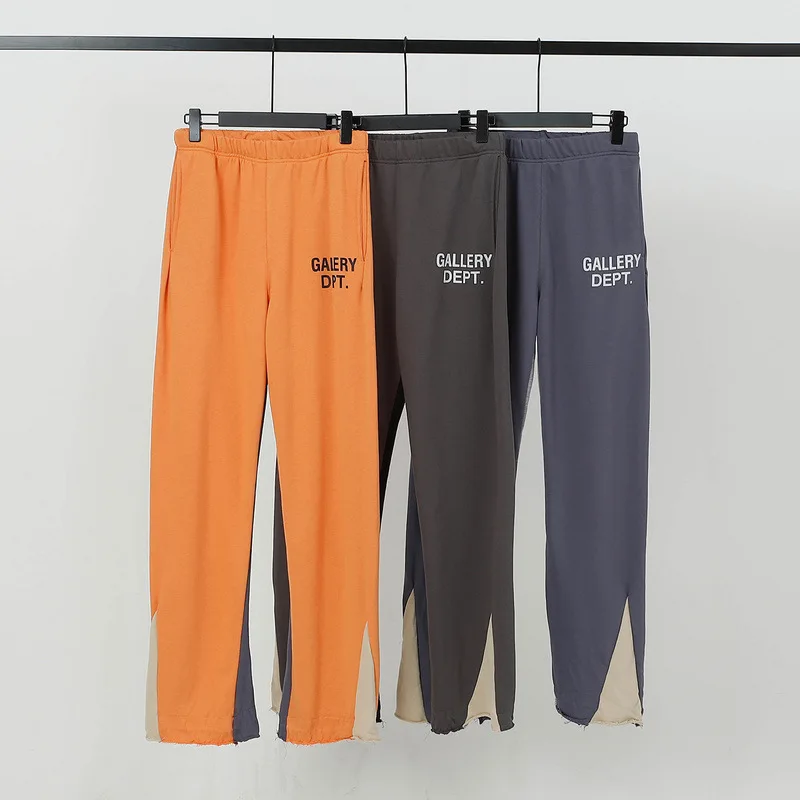 

23Fw Dept High Street Speckle Deconstructed Spliced Velvet Guards Street Retro Vibe Curled Micro Flare Sweatpants Pants