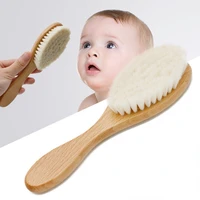 new baby care pure natural wool baby wooden brush comb brush baby hairbrush newborn hair brush infant comb head massager