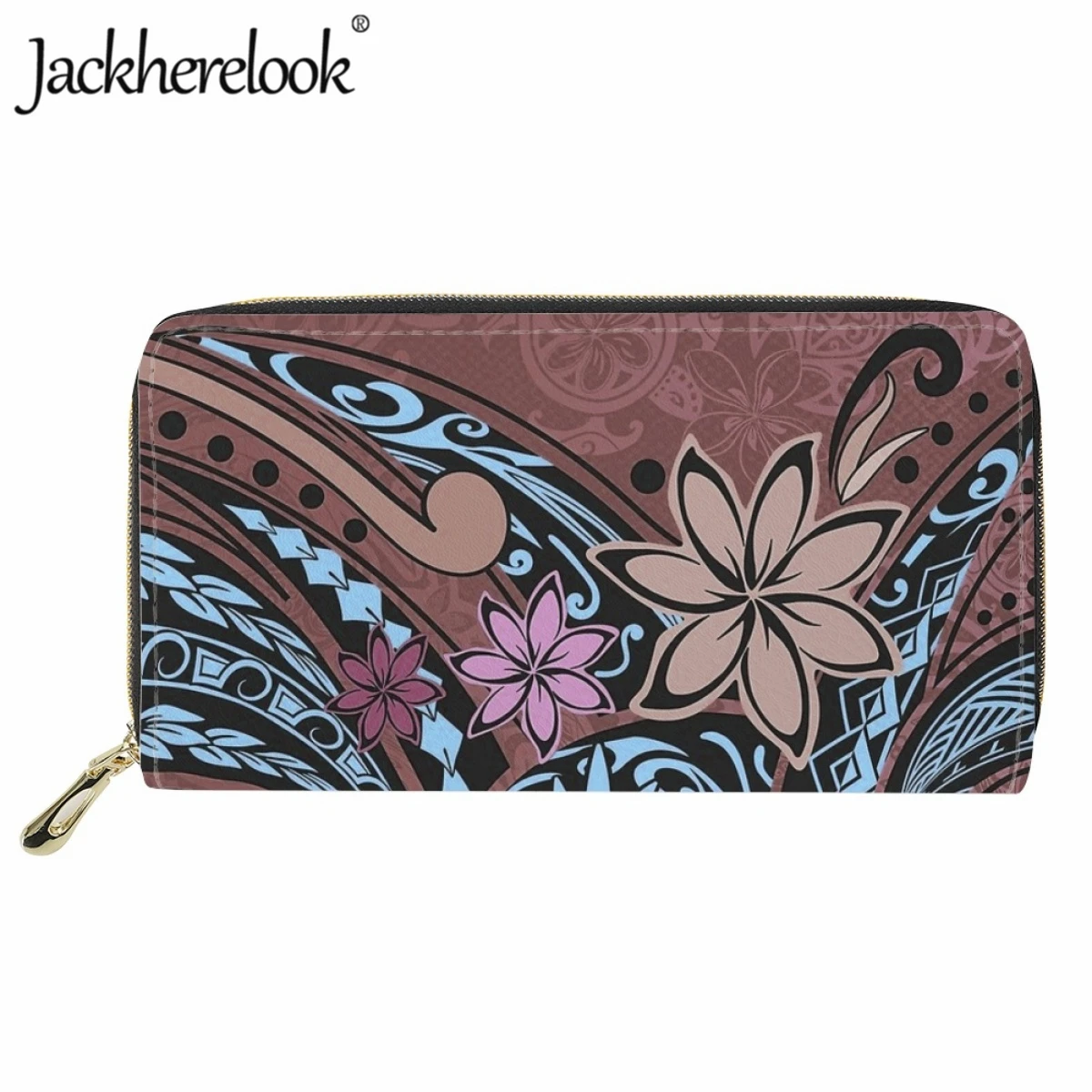 

Jackherelook Women's Wallets Fashion Colorful Polynesian Style Trend Purse Ladies Wallet Money Clip Exquisite Leather Money Clip