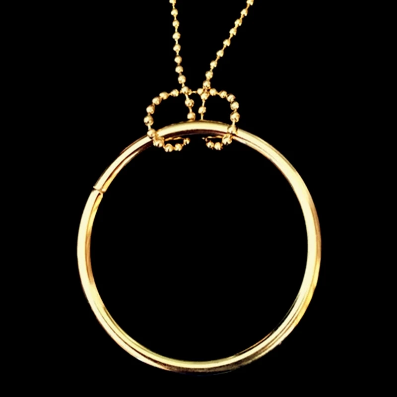 

GXMB Magic Ring and Chain Cool Magic Trick Prop Metal Knot Ring of Tomorrow Durable Creative Large Silver Magic Knot Close-Up