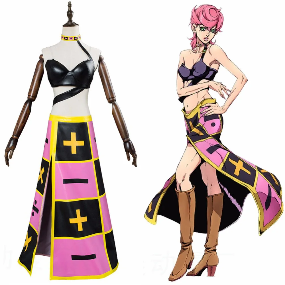 

Trish Una Cosplay Costume Anime Jojo'S Bizarre Stone Ocean Adventure Skirt Woman Sexy Sandy Beach Party Swimsuit Halloween