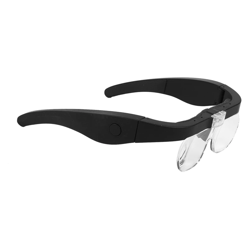 Wearing Glasses Magnifier USB Rechargeable With LED Light For Reading Jewelers Watchmaker Repair Magnifing
