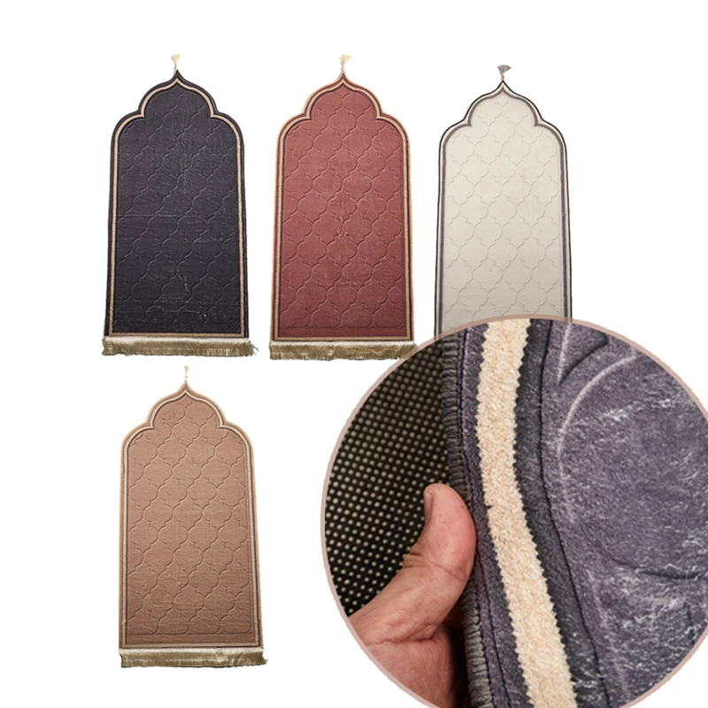 

Muslim Prayer Mat Deluxe Soft Ramadan Prayer Rug 60x120cm Polyester Soli Emboss Islamic Pray Mat Muslim Mothers Day Gift