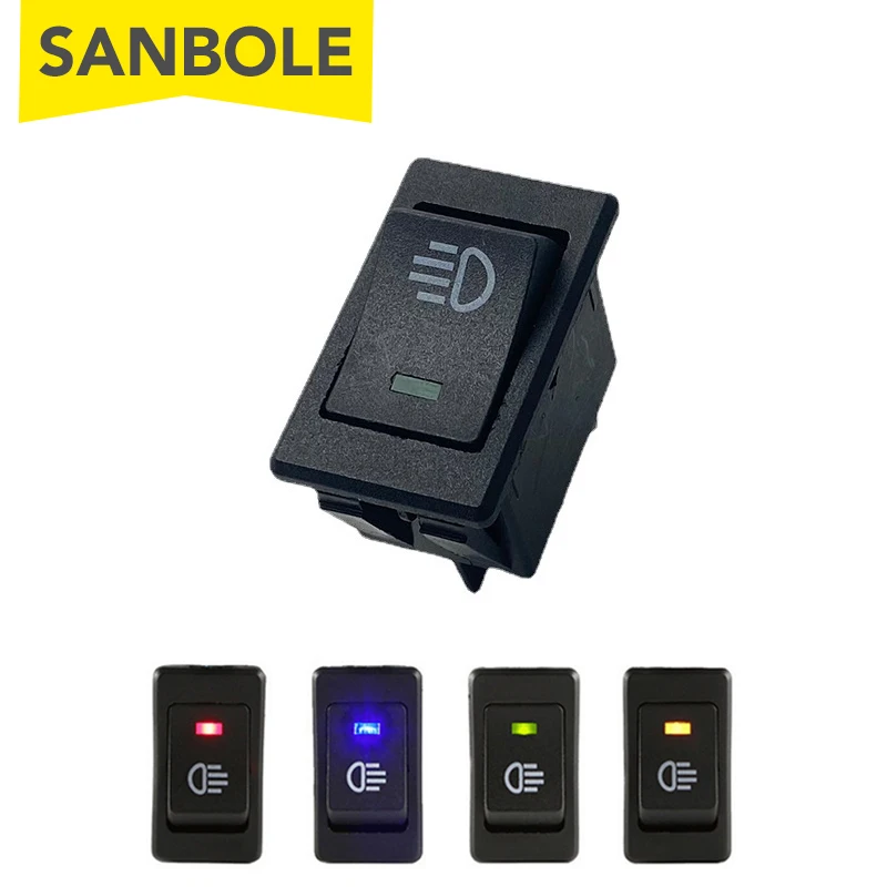 10 шт. DIY модификация автомобильного кнопочного переключателя, лампа для светодиодной фары 12 в 35 А, четыре контакта, противотуманная фара