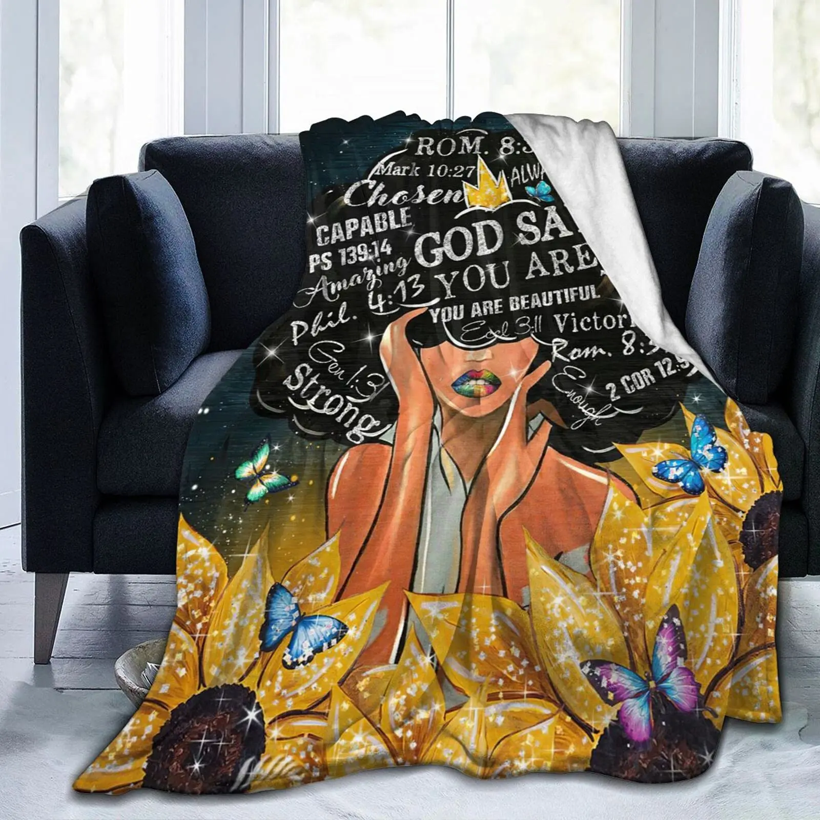 

African Black Art Woman Man Blanket,super Soft Lightweight Warm Fashion Travelling Gifts Couch Sofa Bed for Adults Flannel Throw