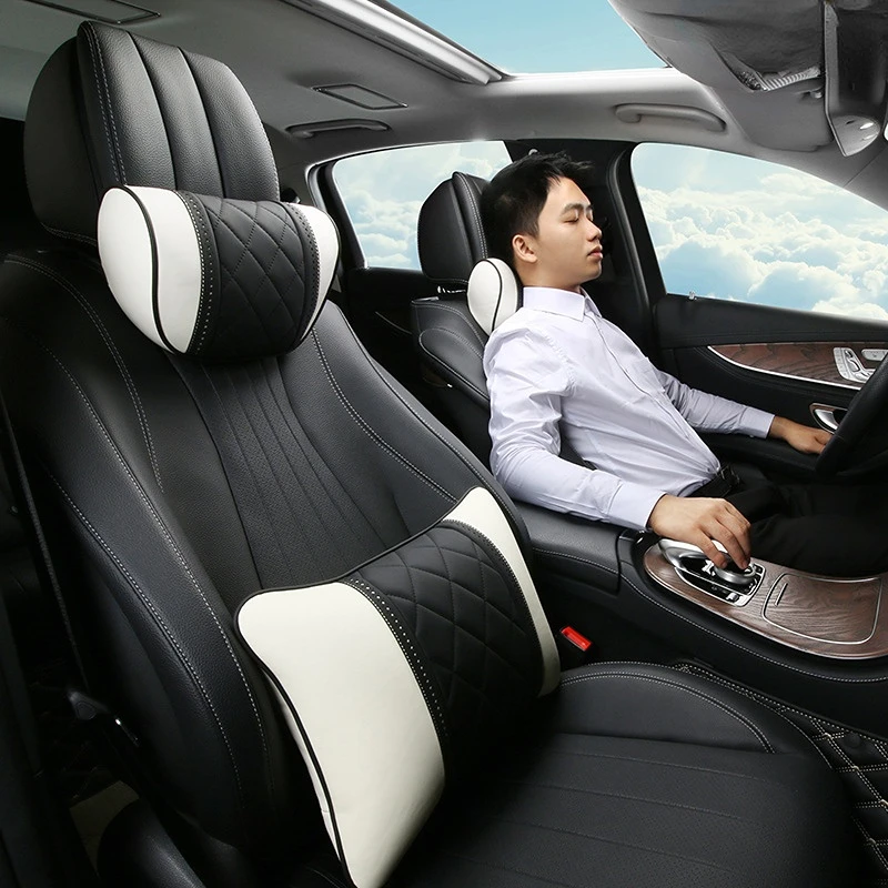 

Подголовник Автомобильный из кожи NAPPA, подушка под шею для Mercedes Benz Maybach, S-Class