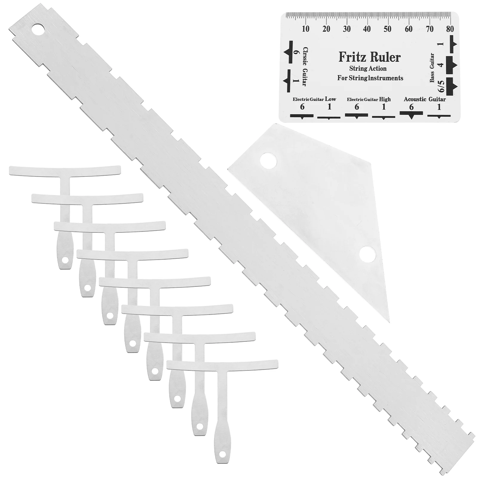 

12pcs Guitar Luthier Tools Guitar Radius Gauge String Action Ruler Straight Edges Ruler Fret Rocker Set