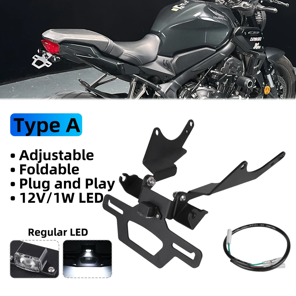 

Регулируемый держатель номерного знака с регистрационной рамкой для Honda CB650R CBR650R 2021-2025, комплект кронштейнов для устранения крыла на хвосте