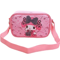 sanrio anime kawaii cute kuromi my melody pu waterproof messenger bag cartoon portable storage shoulder bag girls gift