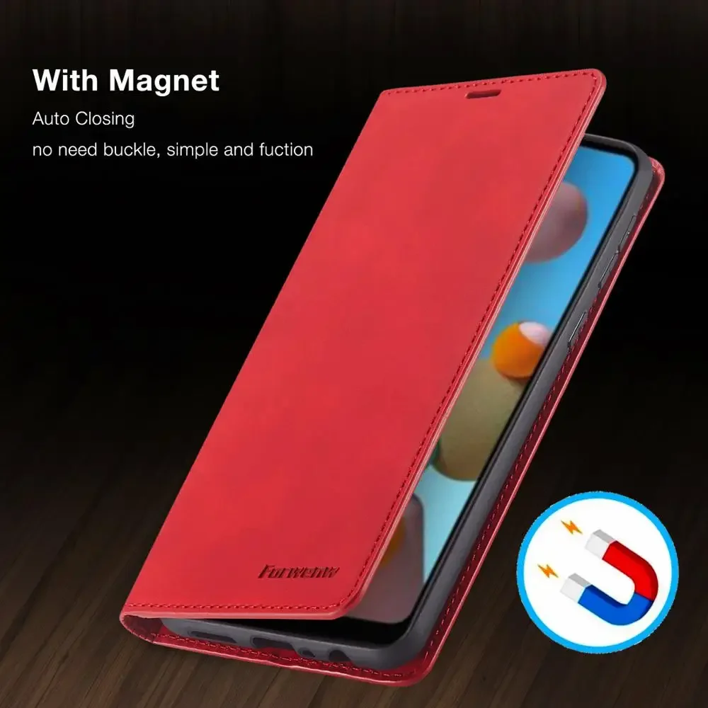 Кожаный чехол-кошелек для Xiaomi Redmi 9 9A 9C 9T 10 10A 10C 11A 12C 13C K40 Pro с магнитным держателем