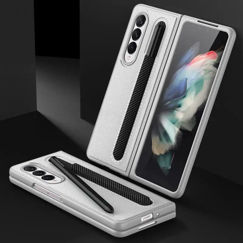 

For Samsung Galaxy Z Fold 3 Case with S Pen Slot Holder Hard PC Cover for Galaxy Z Fold3 5G Full Protection Hard Case No Pen