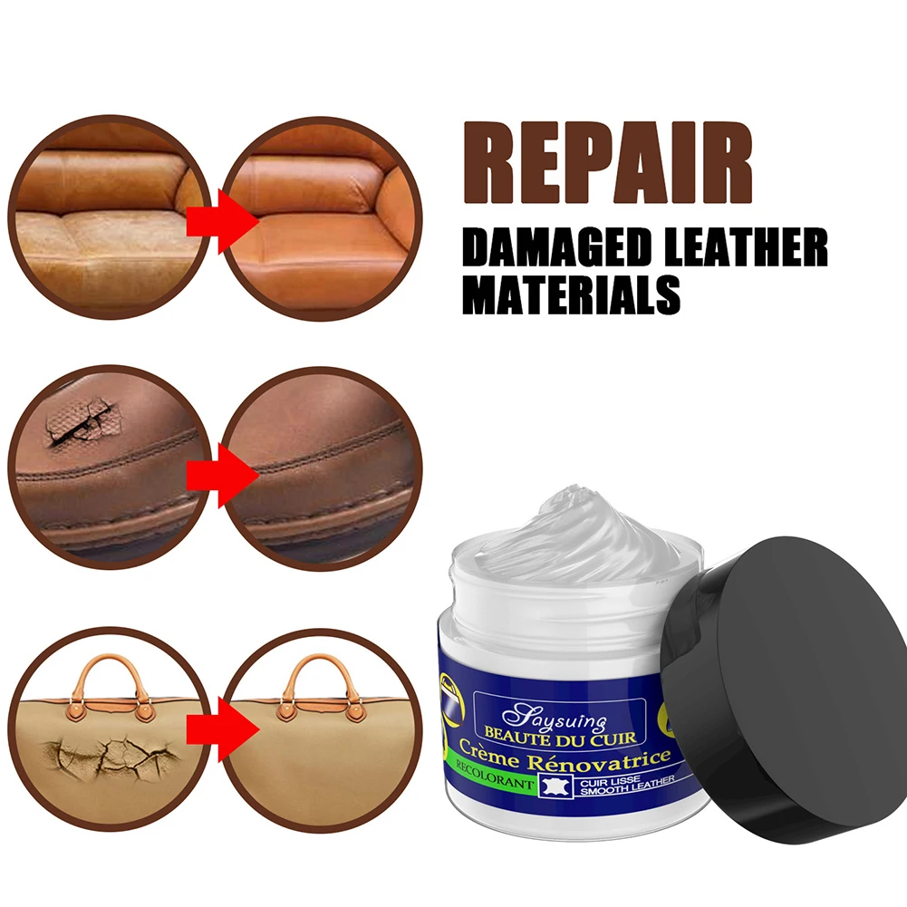 

50g Car Seat Leather Vinyl Cream Auto Car Seat Holes Scratch Cracks Rips Damage Leather Furniture Sofa Refurbishing Repair Tool