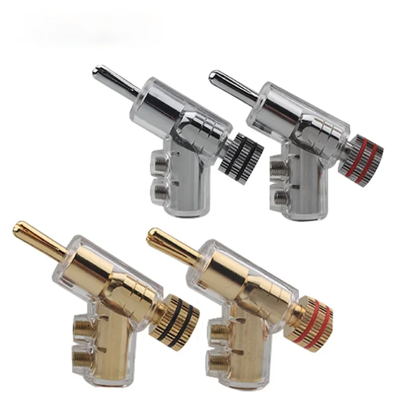 4 шт. позолоченный штекер типа банан родий Hi-Fi аудио адаптер акустический кабель