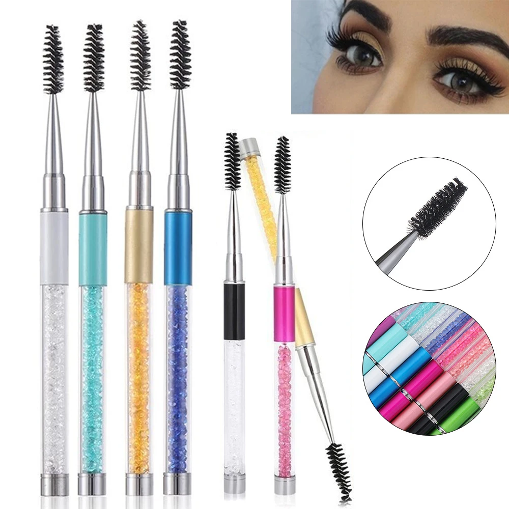 

1Pcs Makeup Lash Brush Reusable Eyelash Brushes Rhinestone Handle Mascara Wands Applicator Eyelash Extension Beauty Makeup Tools