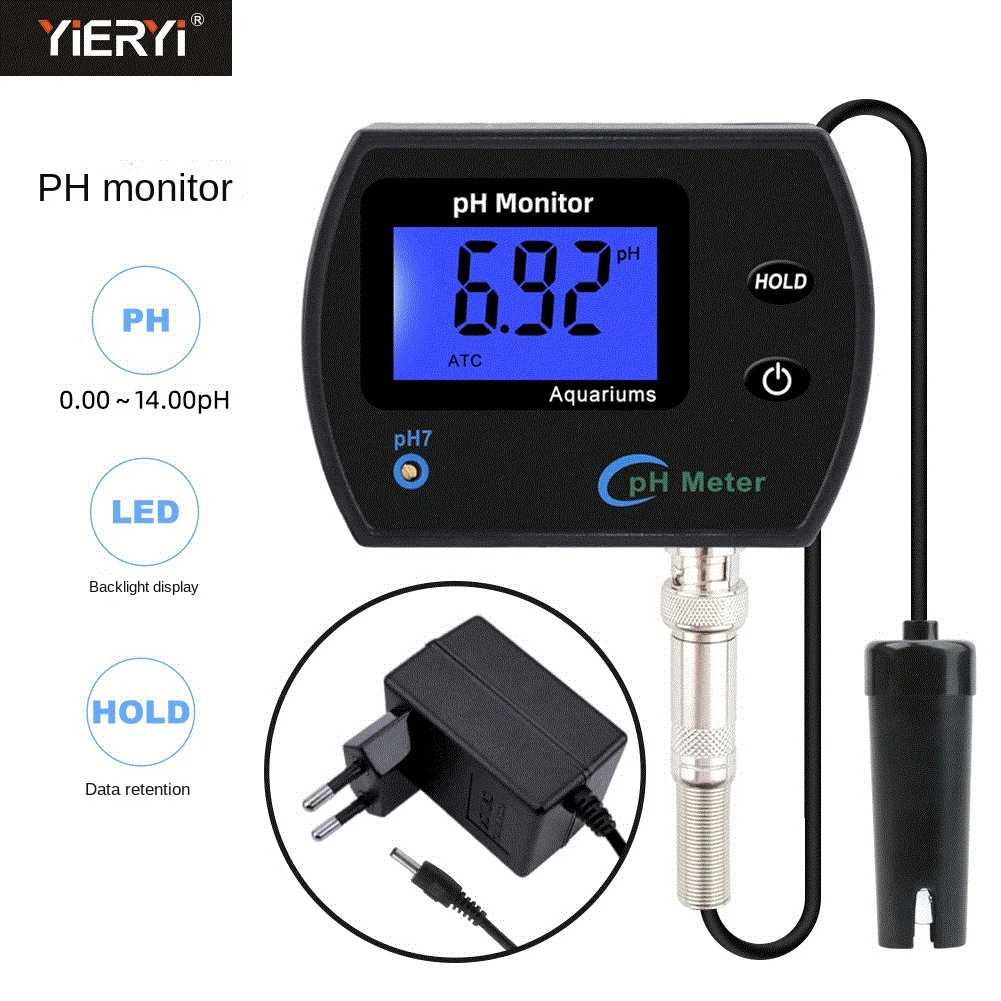 

pH meter acidity meter analyzer resolution with backlight ph-990 test meter detector aquarium fish tank