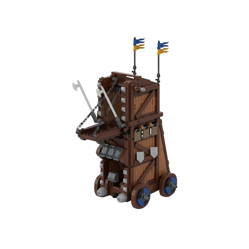 Фото MOC Черный сокол, Siege Tower, строительные блоки, модель средневекового боевого поля, солдат, Siege Tower, сборные игрушки, подарки на день рождения для детей №2