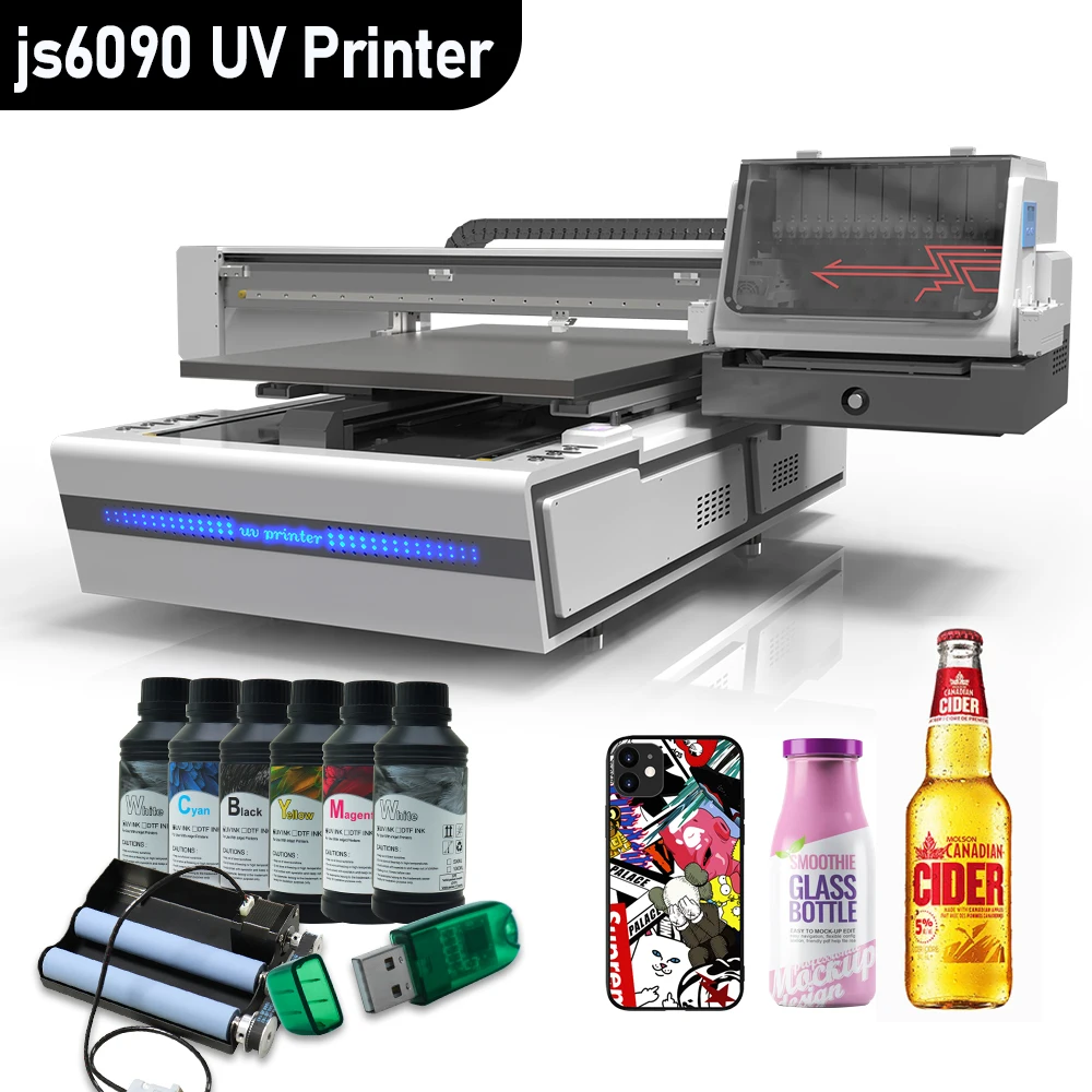 

UV Printer UV Flatbed UV Printer with Vacuuming Platform A1 6090 UV Printer For Epson XP600 UV Printer For Metal Acrylic Bottle