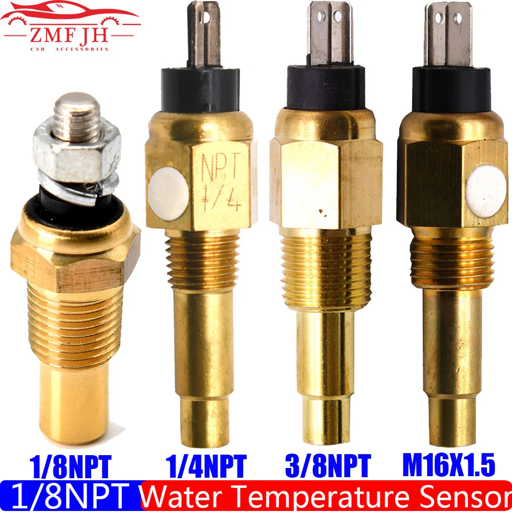 

1/8 NPT датчик температуры воды 1/4 NPT 3/8 NPT M16X1.5 M18X1.5 1 шт., датчик температуры воды, медь для водяного датчика 9-32 в