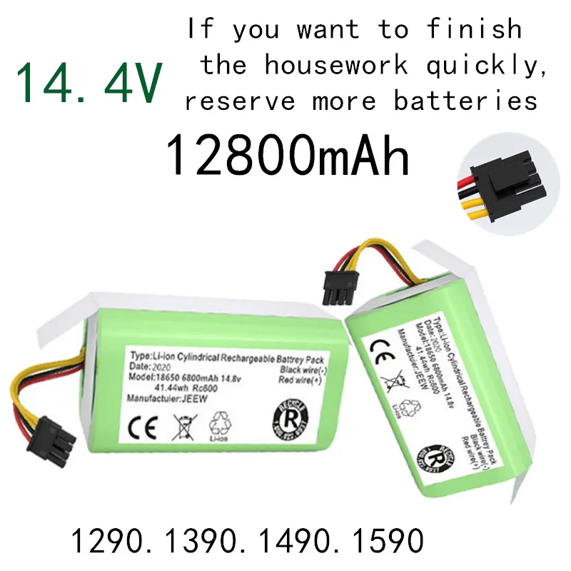 

100%.New.14.4v.12800mAh Li-Ion Battery for Cecotec Conga.1290.1390.1490.1590.Vacuum Cleaner Genio deluxe.370.gutrend echo.520.