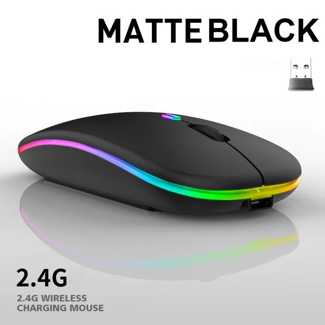 

Wireless Mouse 2.4Ghz USB RGB Computer Silent Mause LED Backlit Ergonomic Gaming Mouse For Laptop