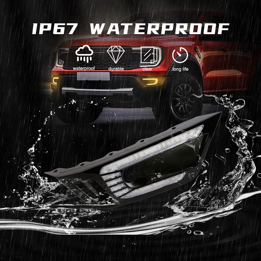 Желтая Автомобильная фара заднего хода для Ford Ranger Raptor 2022 12 В