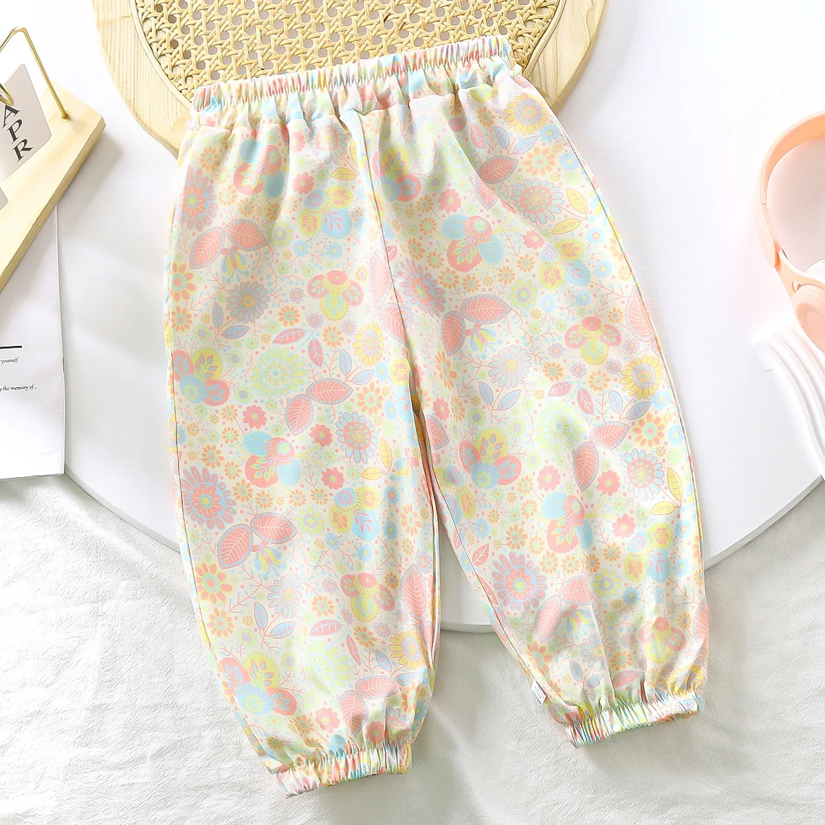 2023 Children Anti-mosquito Pants Summer Girls Pants Boys Bloomers Thin Section Breathable Baby Floral Pants Children's Pants images - 6