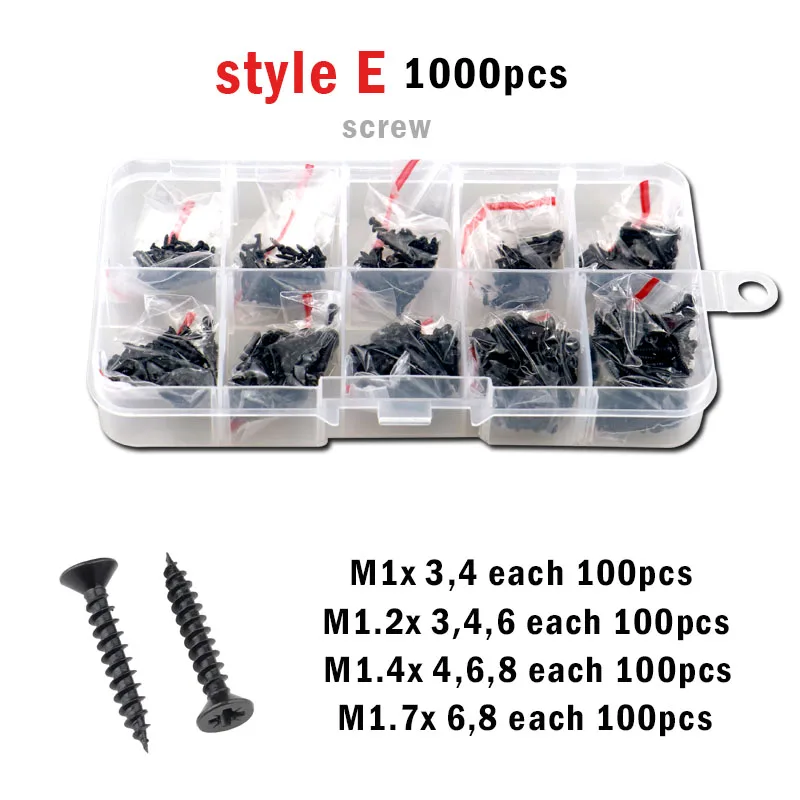 

Набор саморезов из углеродистой стали M1 M1.2 M1.4 M1.7 M2 M3 M4