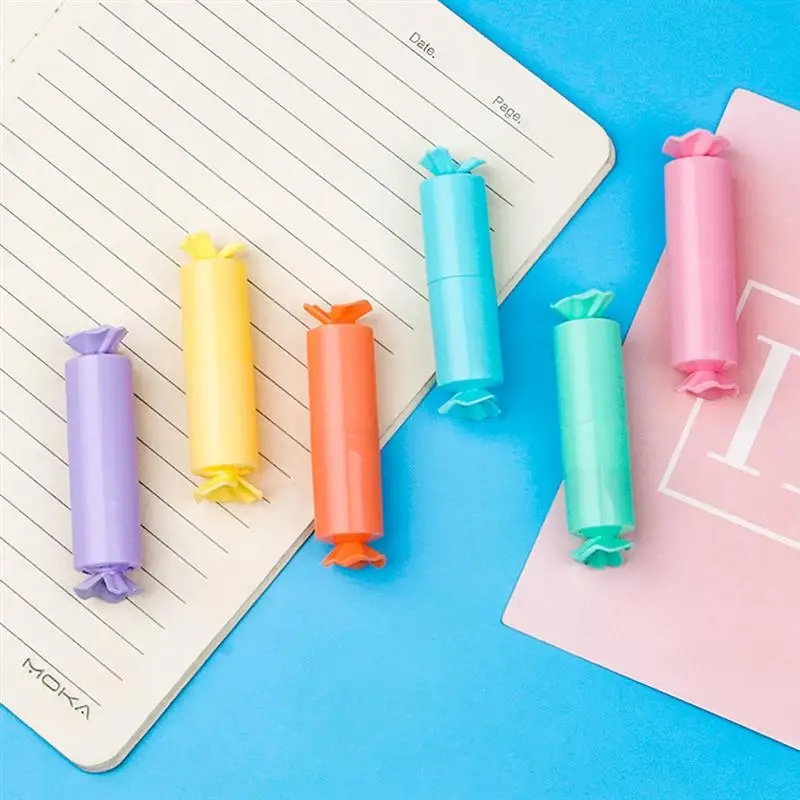 

12Pcs Candy Shaped Highlighters Decorative Marking Pens Quick-dry Highlighters Graffiti Pens