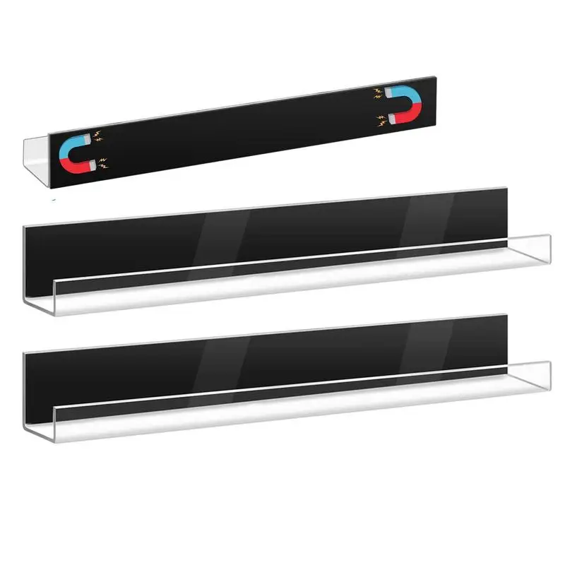 

Классные магнитные полки, акриловые книжные полки, 2 шт., искусственный органайзер для специй, прочный кухонный магнитный держатель без отверстий