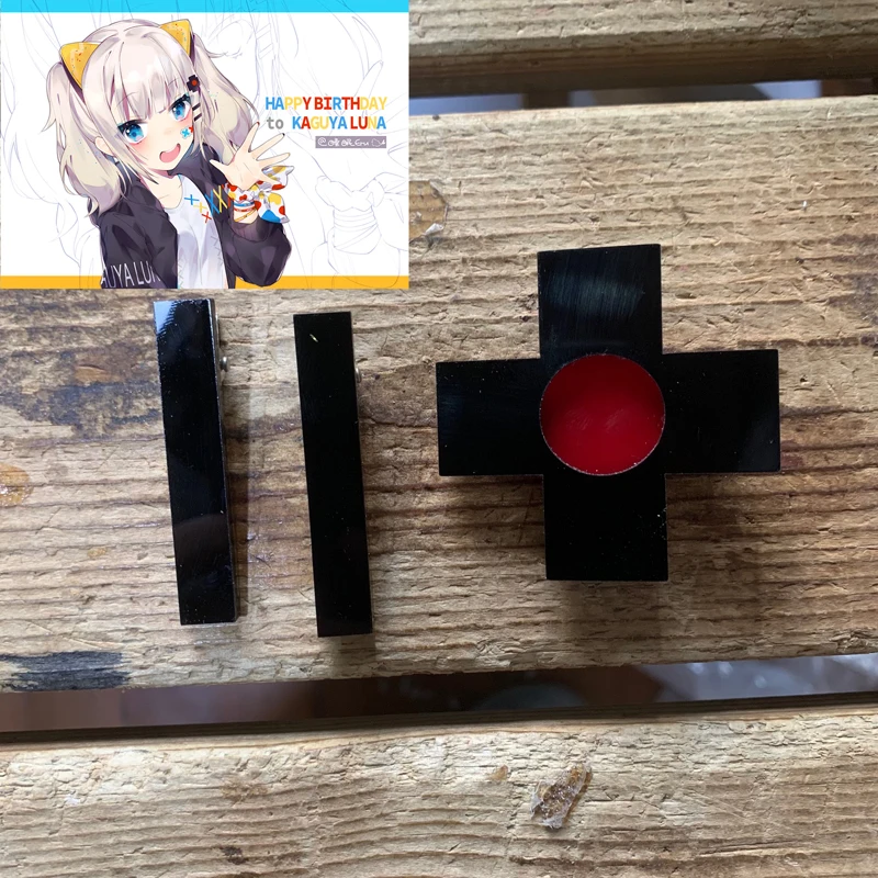 

Аниме Hololive Vtuber Kaguya.Luna Косплей Prop Cross Black Hairpin