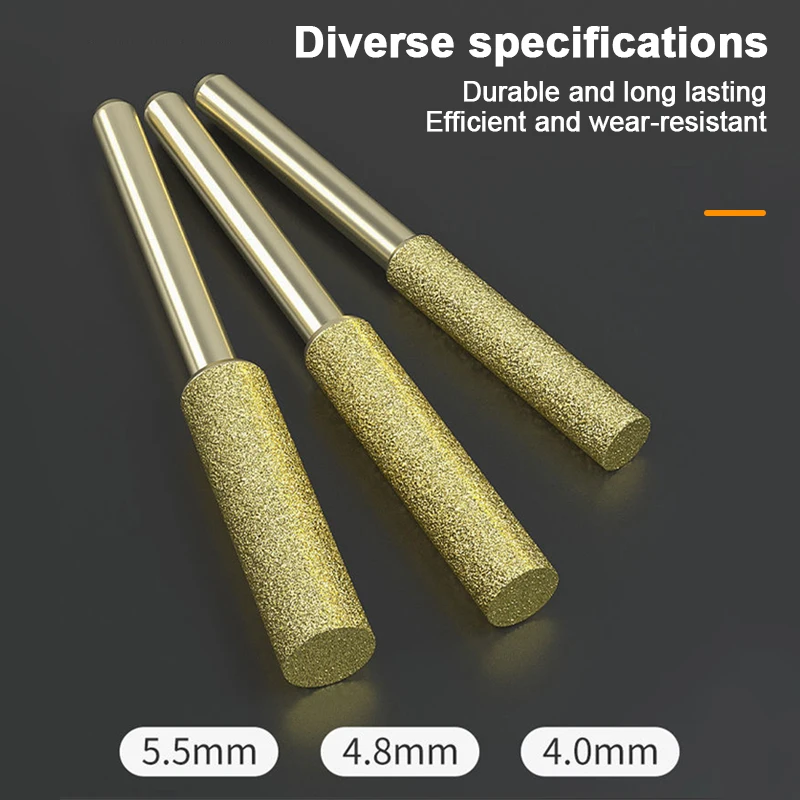 

3/4/5/6pcs Diamond Coated Cylindrical Burr 4/4.8/5.5mm Chainsaw Sharpener Stone File Chain Saw Sharpening Carving Grinding Tools