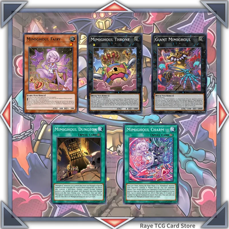70 шт. колода для карточных игр Mimighoul Yugioh легкая игра не оригинальная TCG