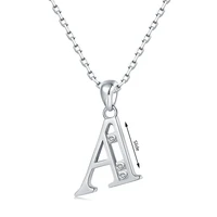 925 sterling silver sliding letter initial alphabet necklace with cubic zirconia pendant birthday jewelry gift for women girls