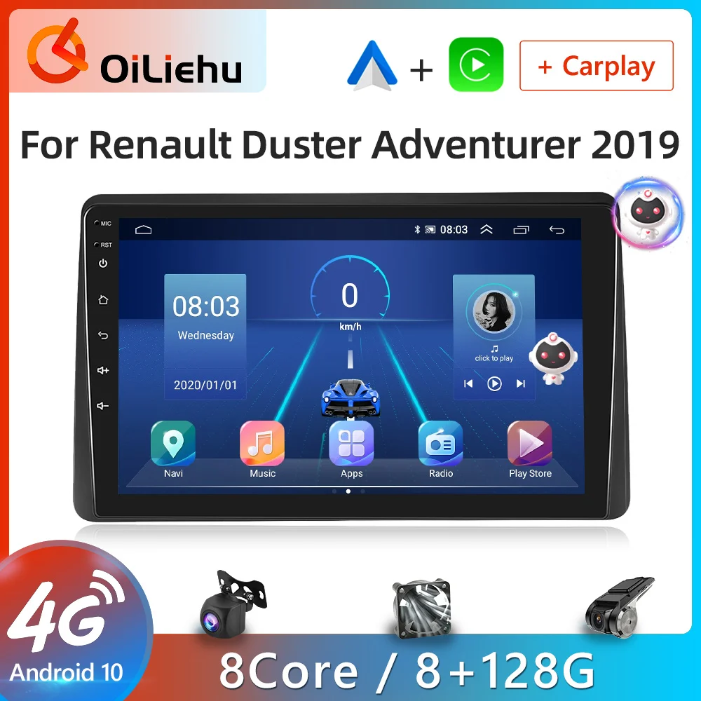 

OiLiehu For Renault Duster Adventurer 4G 2din Car Radio Android Auto Multimedia GPS autoradio Video Player GPS No 2din 2 din DVD
