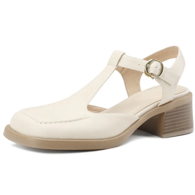 

Женские сандалии на платформе Dilalula, повседневные рабочие туфли из натуральной кожи, на толстом каблуке, с Т-образным ремешком, в стиле ретро,...