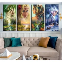 forest fairy fantasy landscape woman diy diamond painting large full drill 5d mosaic diamond embroidery christmas home decor